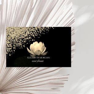 Modern Elegant Stilfull Guld Diamanter Guld Lotus Visitkort