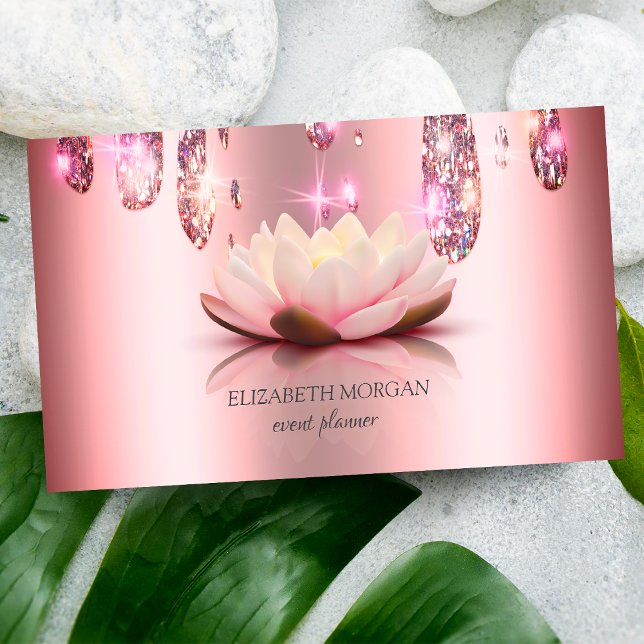 Modern Elegant Stilfull Lotus,Droppe Visitkort (Skapare uppladdad)
