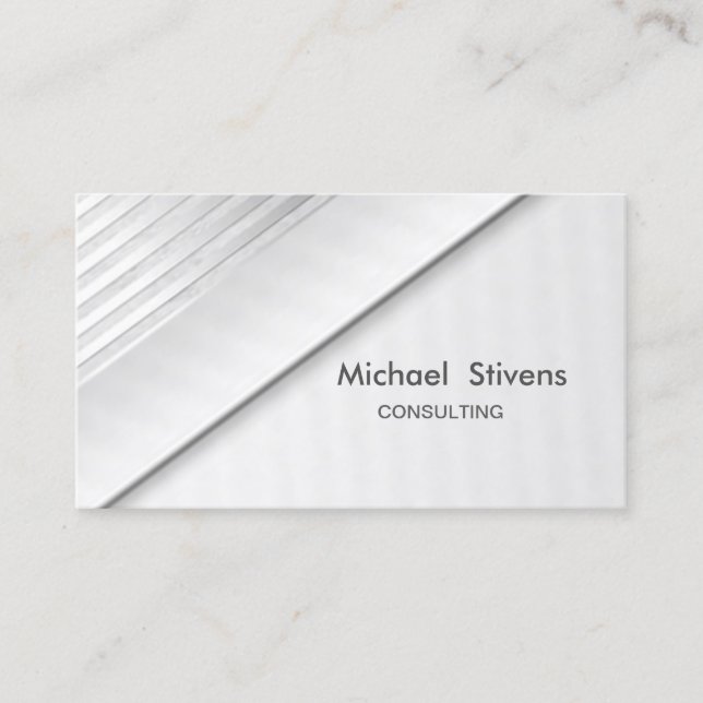 Modern Elegant Stilfull Professionell, Silver Visitkort (Framsida)