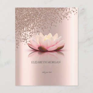 Modern Elegant Stilfull Rosa Guld Diamanter Lotus Flygblad