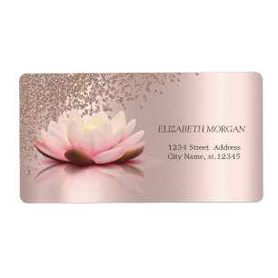 Modern Elegant Stilfull Rosa Guld Diamanter Lotus Fraktsedel