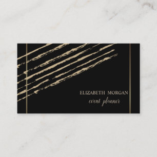 Modern Elegant Stilren, Glittrande Ränder, Svart Visitkort