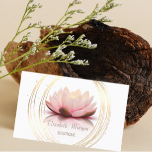 Modern Elegant Stilren, Guld Cirklar Lotus Visitkort
