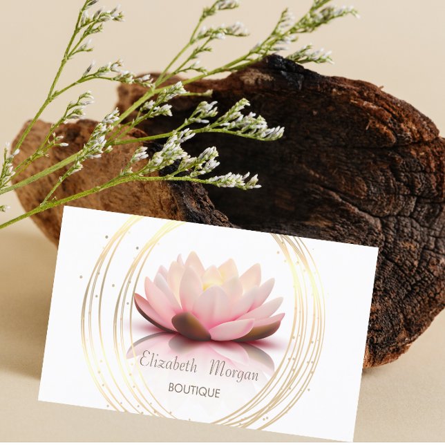 Modern Elegant Stilren, Guld Cirklar Lotus Visitkort (Skapare uppladdad)