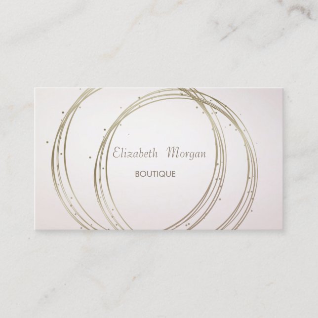 Modern Elegant Stilren, Guld Cirklar Visitkort (Framsida)