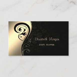 Modern Elegant Stilren Guld, Damask Visitkort