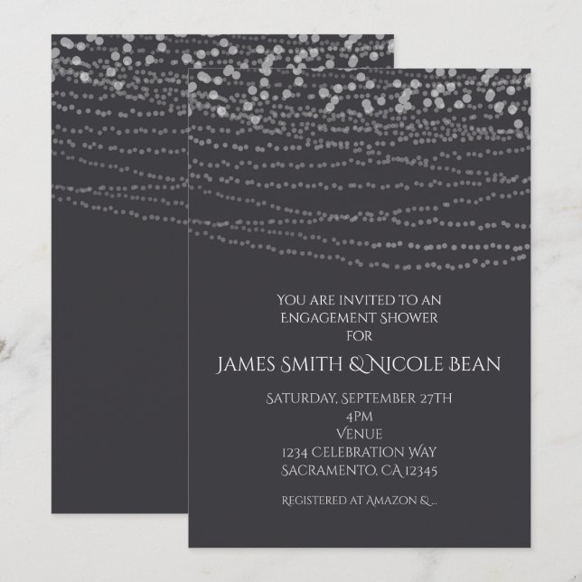 Modern Elegant String of Ljus Event Firande Inbjudningar (Fram/baksida)