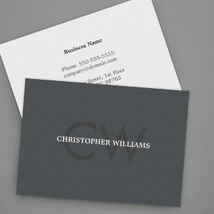 Modern Elegant Struktur Grått Monogram Attorney Visitkort