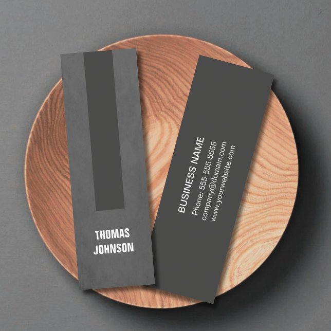 Modern Elegant Struktur Grått Rand Consultant Mini Visitkort (Skapare uppladdad)