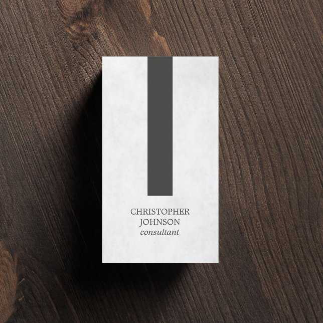 Modern Elegant Struktur Grått Rand Consultant Visitkort (Skapare uppladdad)