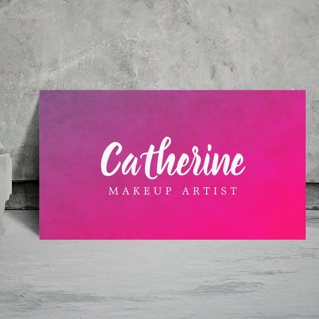Modern Elegant Struktur Lila Rosa Makeup Artist Visitkort (Skapare uppladdad)