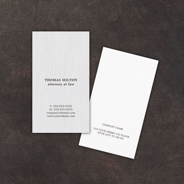 Modern Elegant Struktur White Attorney Visitkort (Skapare uppladdad)