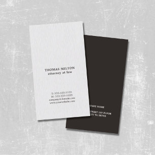 Modern Elegant Struktur White Black Attorney Visitkort