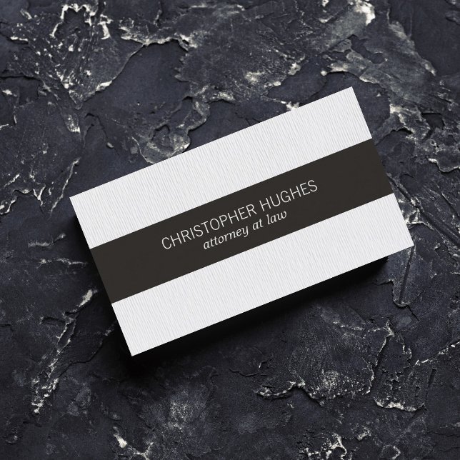 Modern Elegant Struktur White Black Rand advokat Visitkort (Skapare uppladdad)