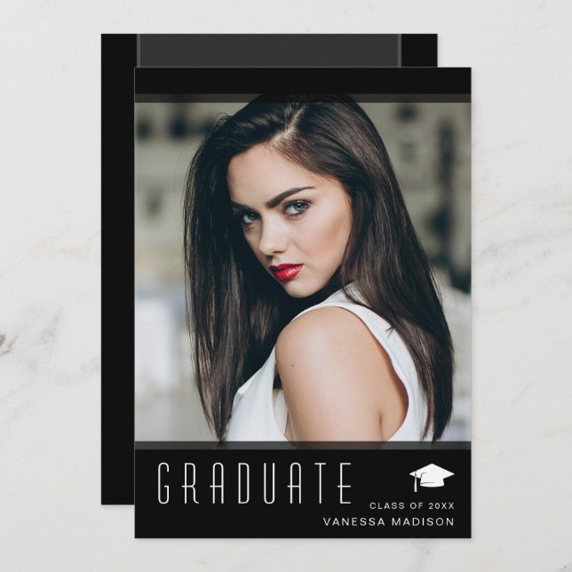 Modern Elegant Student Snyggt Photo Meddelande (Fram/baksida)
