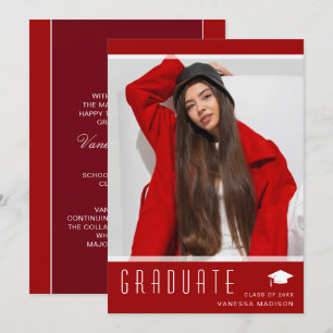 Modern Elegant Student Snyggt Photo Red Meddelande