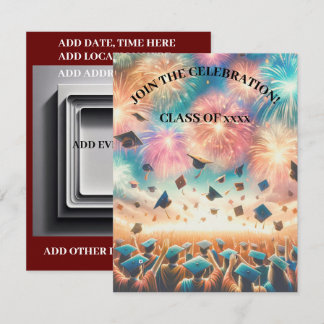 Modern Elegant Studentfest Inbjudningar