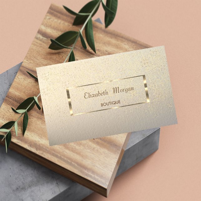 Modern Elegant, Stylisk, Guldram, Konfetti Visitkort (Skapare uppladdad)