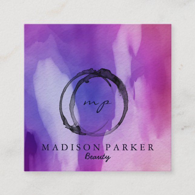 Modern elegant stylist för fyrkantigt visitkort (Framsida)