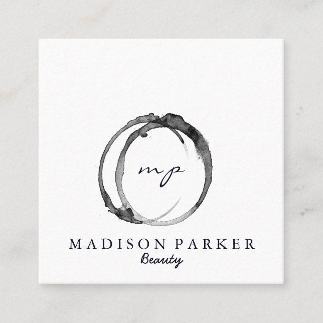 Modern elegant stylist för fyrkantigt visitkort (Framsida)