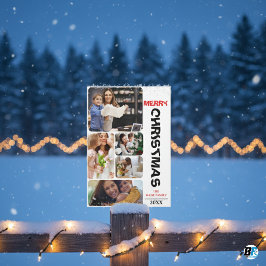 Modern Elegant, svart, fem fotomaket jul Julkort