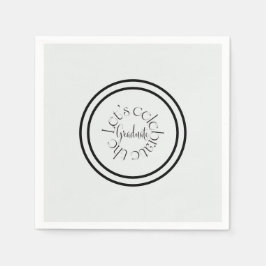 Modern elegant svart fet typografi Examensfest Pappersservett