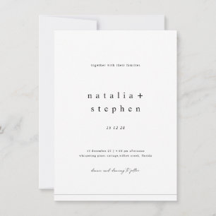 Modern Elegant Svart Foto Klassiskt Bröllop Inbjudningar