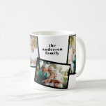 Modern elegant, svart multifotofamilj kaffemugg<br><div class="desc">Modern snyggt med flera fotofamiljers hemdekorpresenter i eleganten. Modern svart och vitt färg kan ändras.</div>