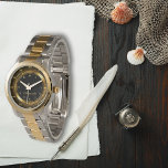 Modern Elegant, svart och Guld, eget namn två ton Armbandsur<br><div class="desc">Modern Elegant Black and Guld Custom Name Two Tone Watch Upptäck tidlös elegans med Modern Elegant Black and Guld Custom Name Two-Tone Watch, ett personlig tillbehör som har skapats för dem som uppskattar lyxen och stil. Med en elegant svart ansikte parad med sofistikerade guld-tonsaccenter blir den här klockan ett förfinat...</div>