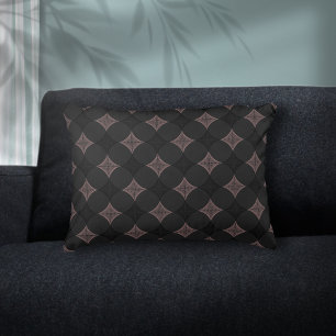 Modern Elegant, svart och Ljusa rosa Mönster Prydnadskudde