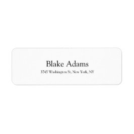 Modern Elegant, svart och vit, klassisk Returadress Etikett