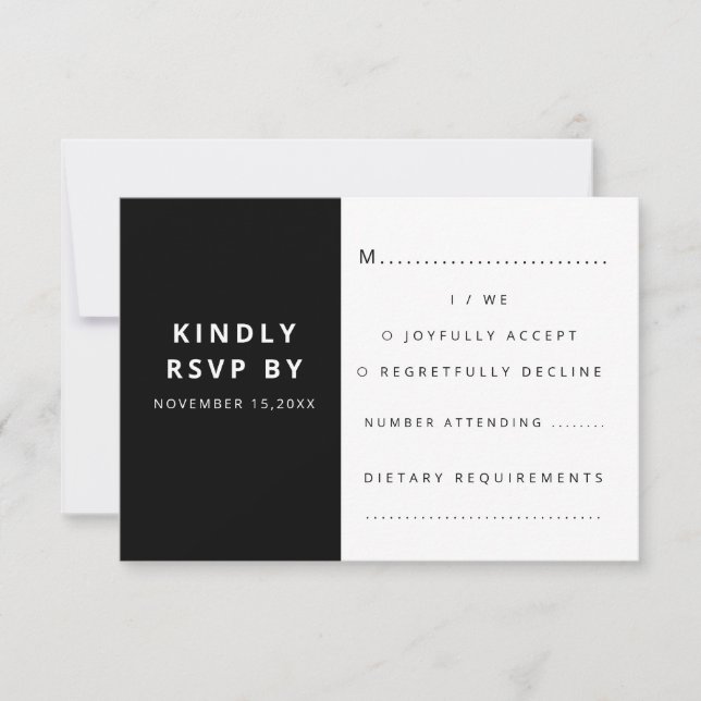 Modern Elegant, svart och vit minimalist OSA Kort (Framsida)