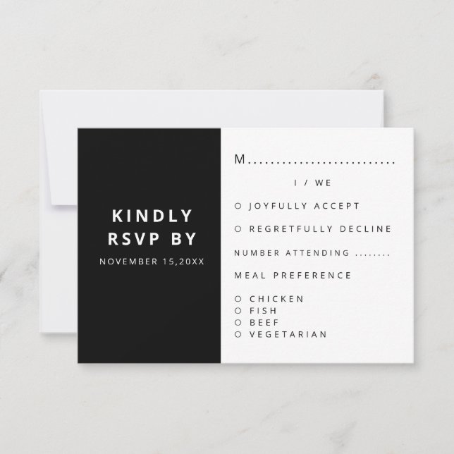 Modern Elegant, svart och vit minimalist OSA Kort (Framsida)