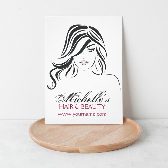 Modern Elegant Svart och Vitt Flickaktig Hårstylis Flygblad (Skapare uppladdad)