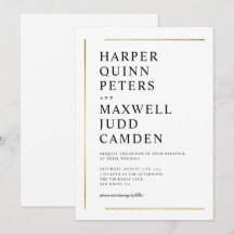 Modern Elegant Svart och Vitt Minimalistiskt Bröll