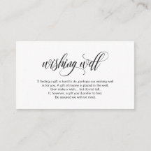 Modern Elegant, svart skript, Bröllop Wishing well