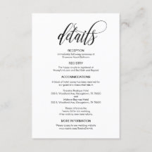 Modern Elegant, svart skript, vår Bröllop-informat