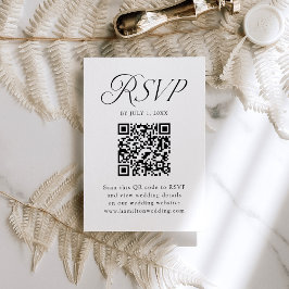 Modern Elegant Svart Typografi Bröllops QR-kod OSA Kort