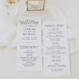 Modern Elegant Svart Typografi Bröllopsprogram