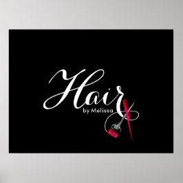 Modern Elegant, svart & vit hårslista Poster