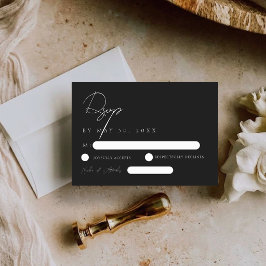Modern Elegant Svart & Vitt Bröllop RSVP-kort OSA Kort