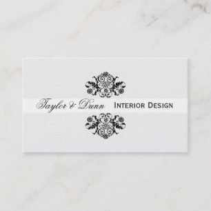Modern Elegant Svartvitt Ornamental Logotyp Visitkort