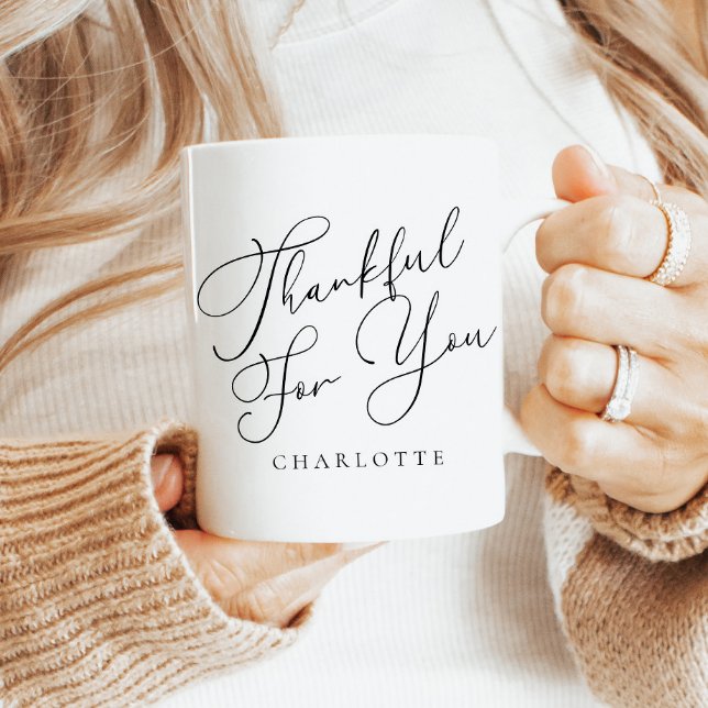 Modern Elegant tack för din Thanksgiving Kaffemugg (Skapare uppladdad)