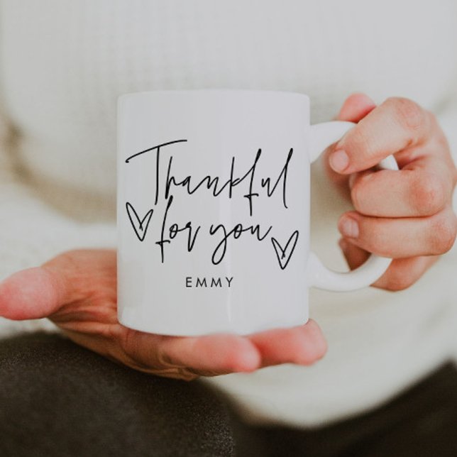 Modern Elegant tack för din Thanksgiving Kaffemugg (Skapare uppladdad)