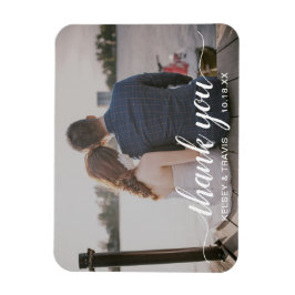 Modern Elegant Tack Photo Bröllop Magnet