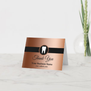 Modern Elegant Tandläkare Rose Guld Tandläkarmotta Tack Kort
