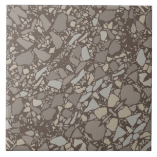 Modern Elegant Taupe Brown Terrazzo Effect Tile Kakelplatta