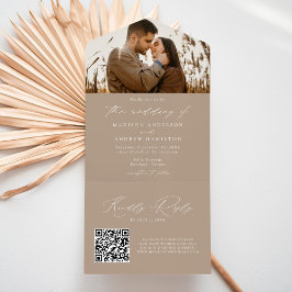 Modern Elegant Taupe Foto Bröllop