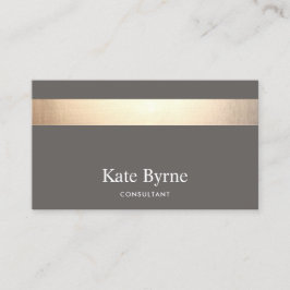 Modern Elegant Taupe Grått Guld Rand Visitkort