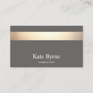 Modern Elegant Taupe Grått Guld Rand Visitkort
